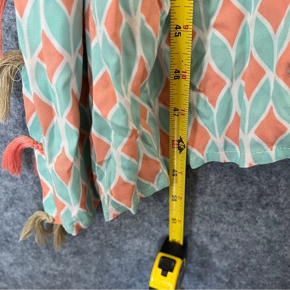 SKEMO Kaftan Dress Beach Cover Up Fringe Beads Embroidered Size Small - Picture 14 of 14